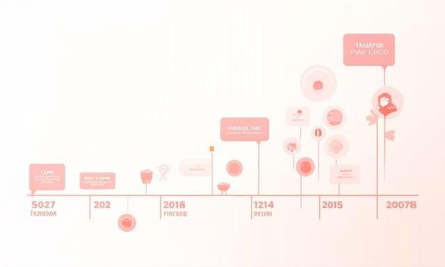 Sakura Goods の成長タイムラインを表すイラスト。2010年創業から未来へのビジョンまでを示す