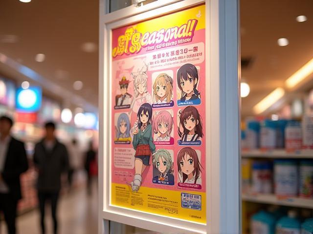 店内に貼られた季節のイベント告知ポスターの写真